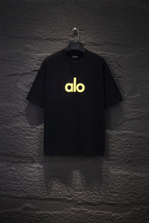Alo Graphic Print Cotton T-Shirt, Short Sleeve Casual Tee for Men