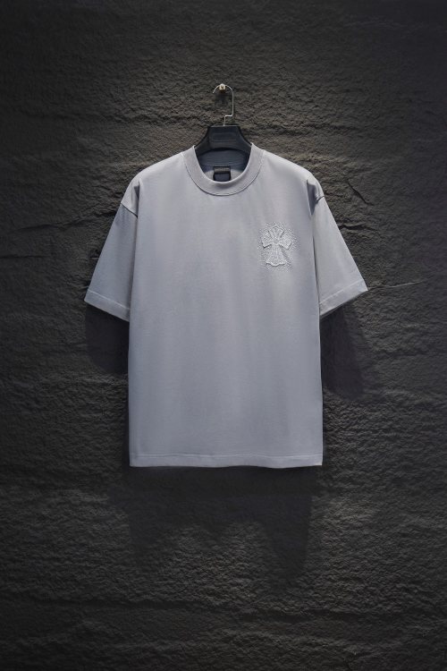 Chrome Hearts T-Shirt Heavyweight Cotton Rhinestone Embroidery - Streetwear Style
