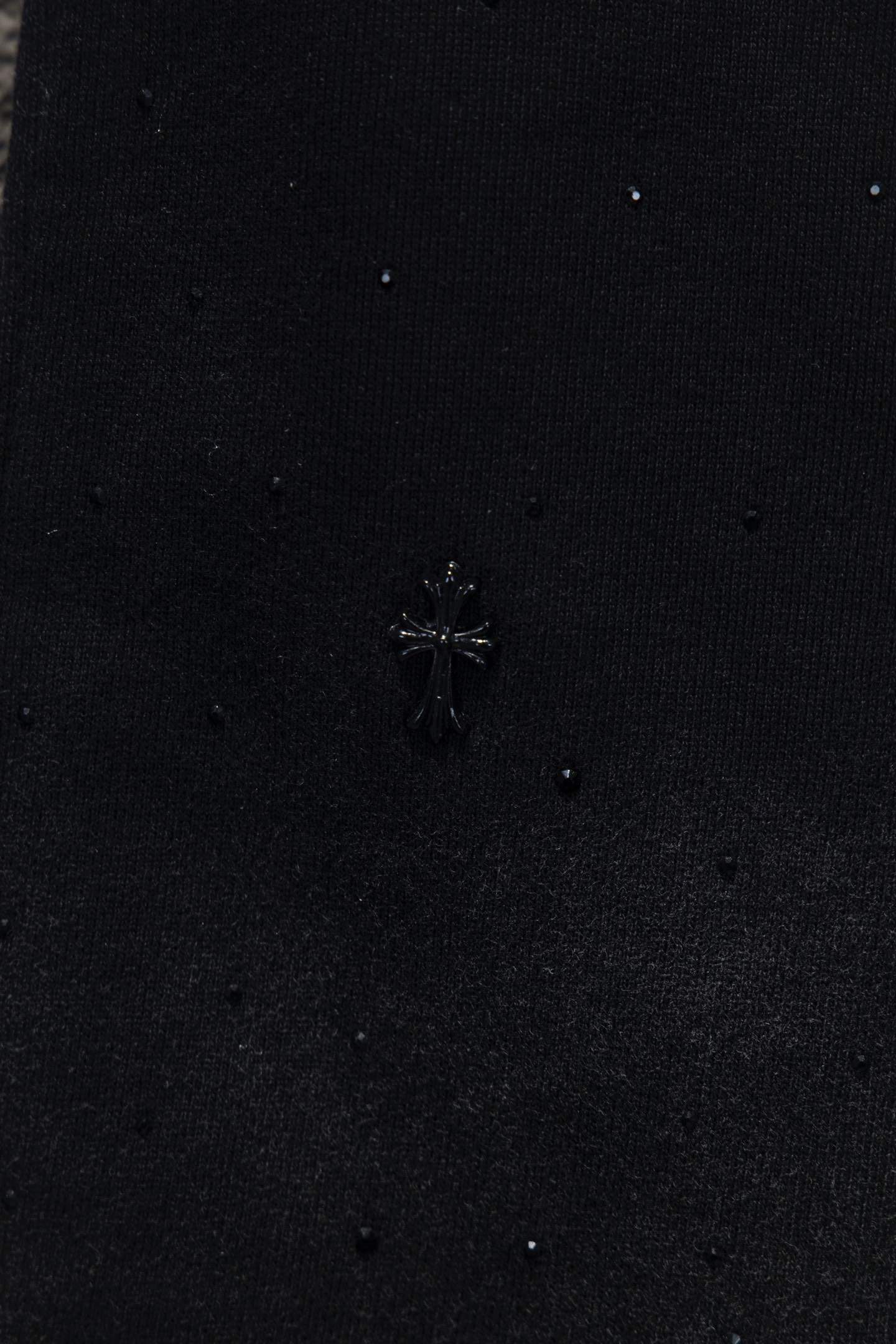 Chrome Hearts/克罗心 25ss 喷砂烫钻短裤 水洗黑