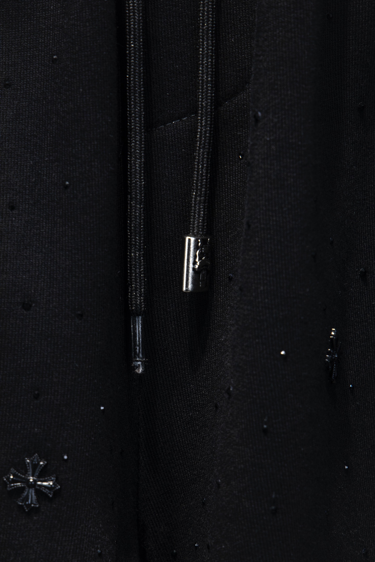 Chrome Hearts/克罗心 25ss 喷砂烫钻短裤 水洗黑