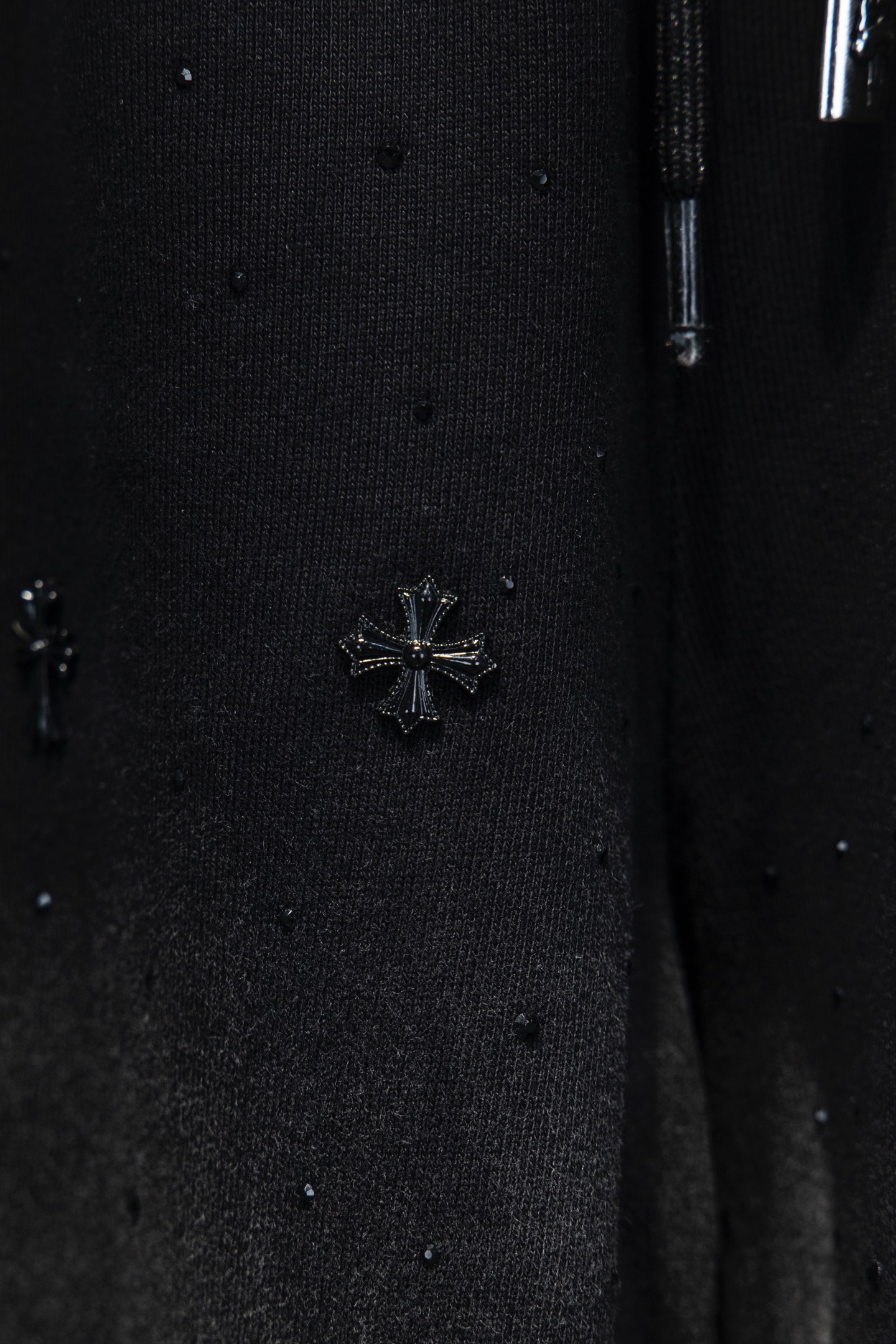 Chrome Hearts/克罗心 25ss 喷砂烫钻短裤 水洗黑