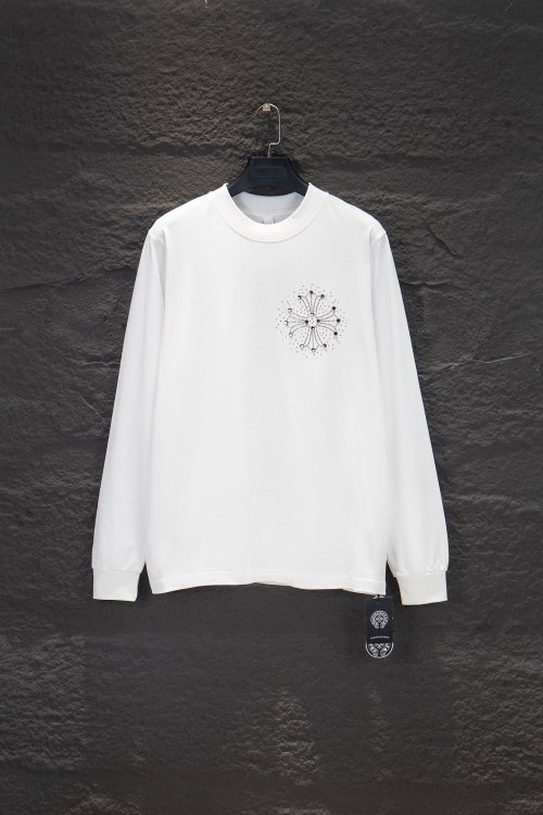 Chrome Hearts Oversized Long Sleeve T-Shirt with Crystal Detailing - Unisex 1 Chrome Hearts Oversized Long Sleeve T-Shirt with Crystal Detailing - Unisex
