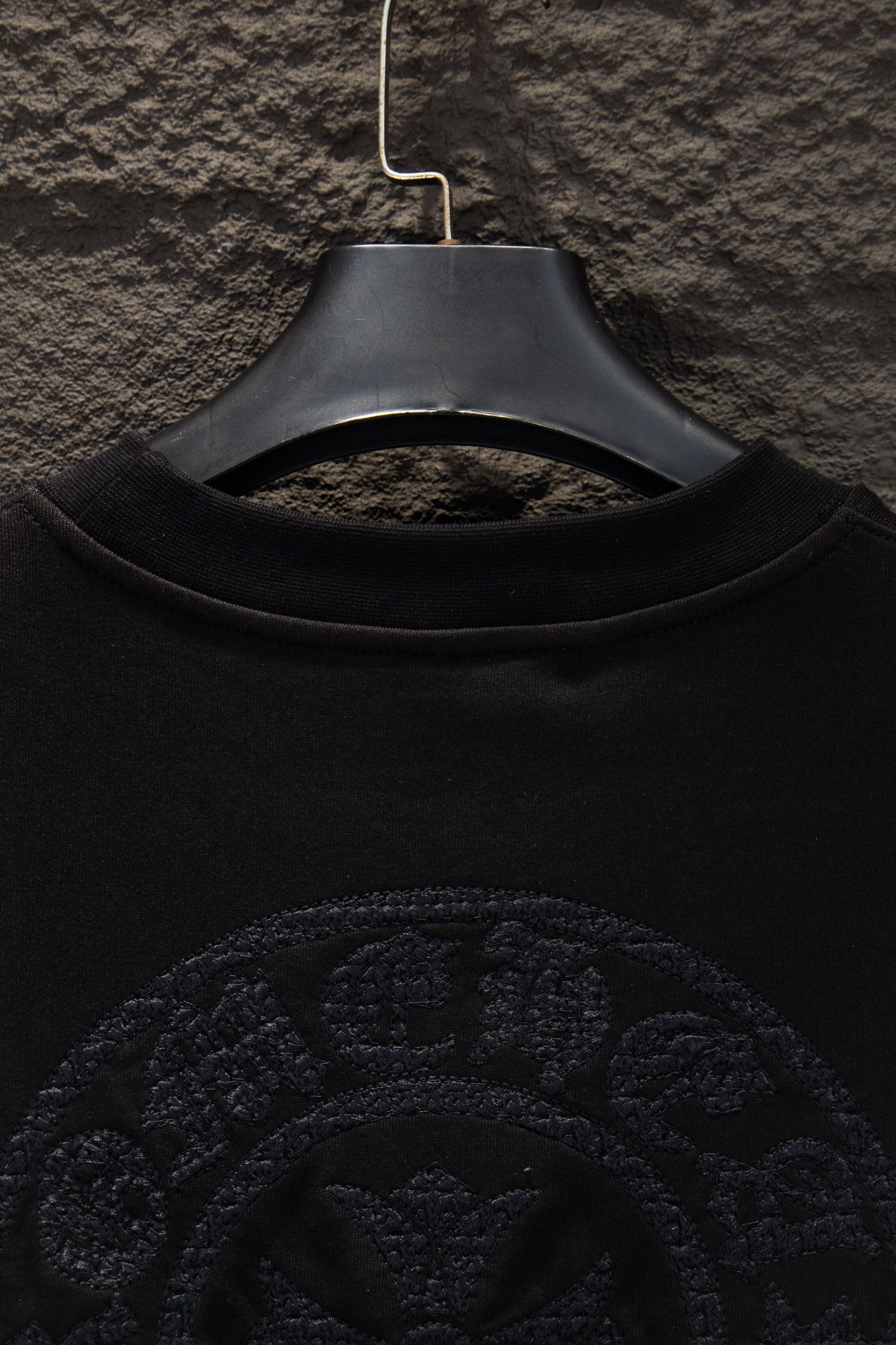 Chrome Hearts/克罗心 25Fw 暗纹编织圆领短袖 黑色