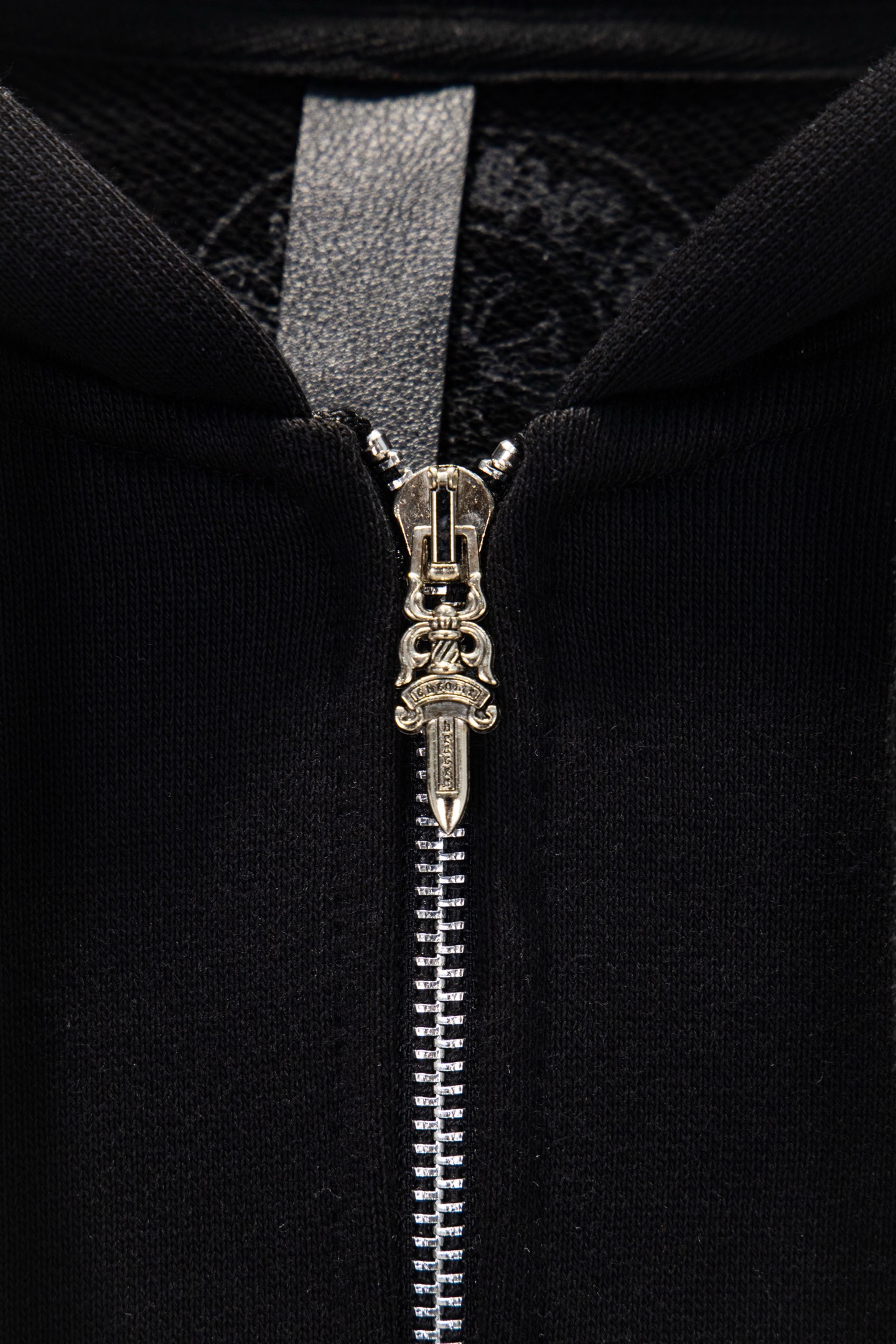 Chrome Hearts Black Cotton Hoodie with Floral Sleeve Design and Front Zipper 5 i1758723769600 2905 0 2