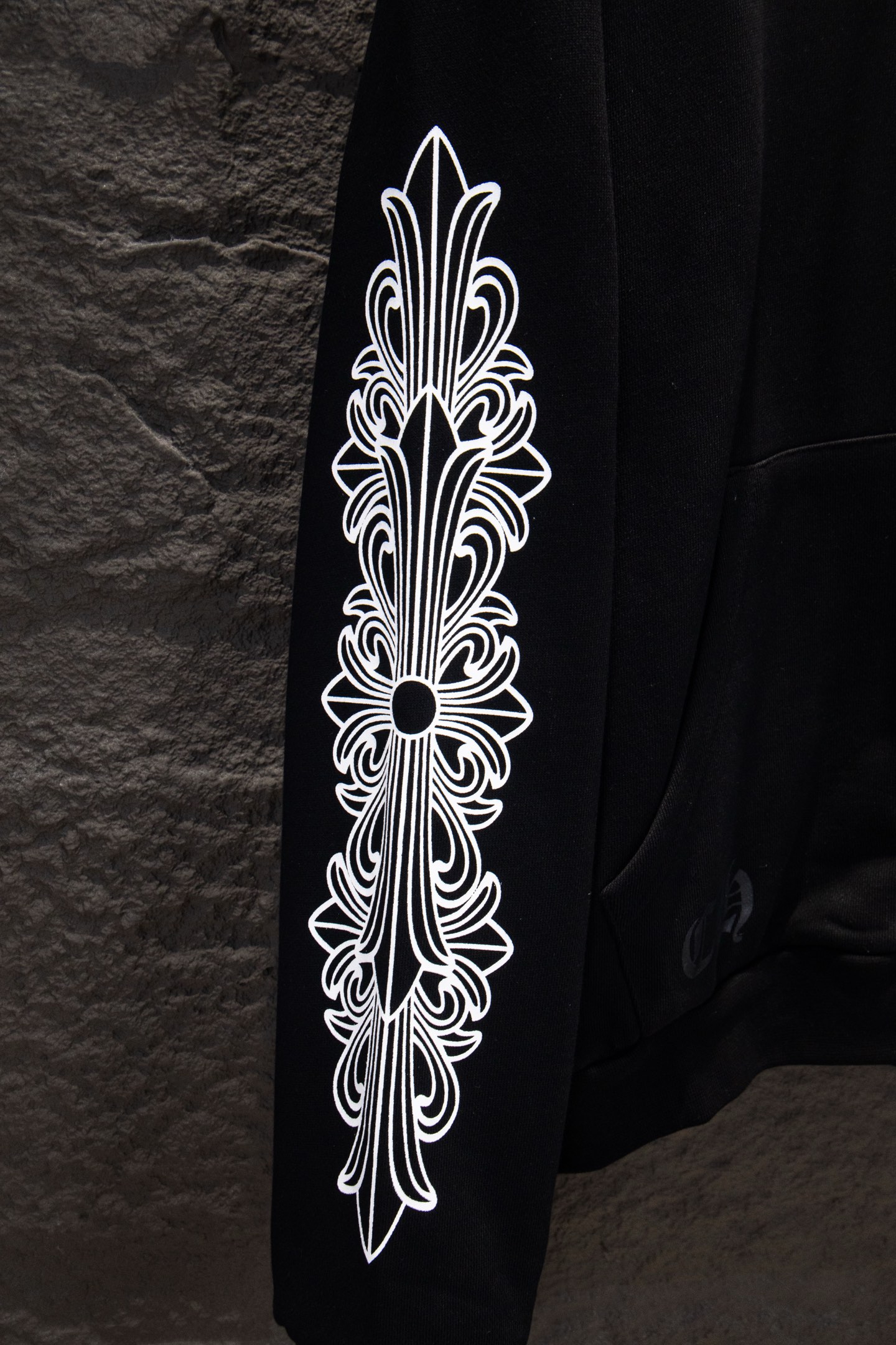 Chrome Hearts Black Cotton Hoodie with Floral Sleeve Design and Front Zipper 6 i1758723770757 3887 0 3