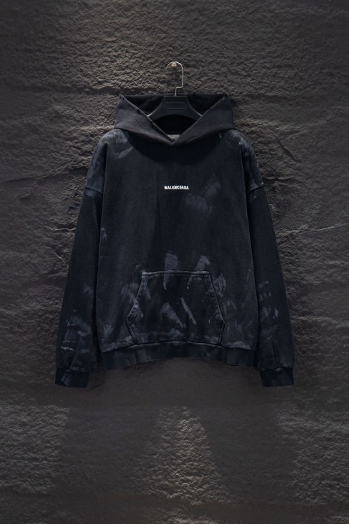 Balenciaga Distressed Graffiti Print Hoodie, Oversized Fit, Black 16 Balenciaga Distressed Graffiti Print Hoodie, Oversized Fit, Black