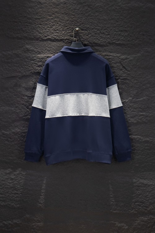 Miu Miu Color Block Polo Sweatshirt Oversized Fit, Casual Pullover Jumper 1 Miu Miu Color Block Polo Sweatshirt Oversized Fit, Casual Pullover Jumper