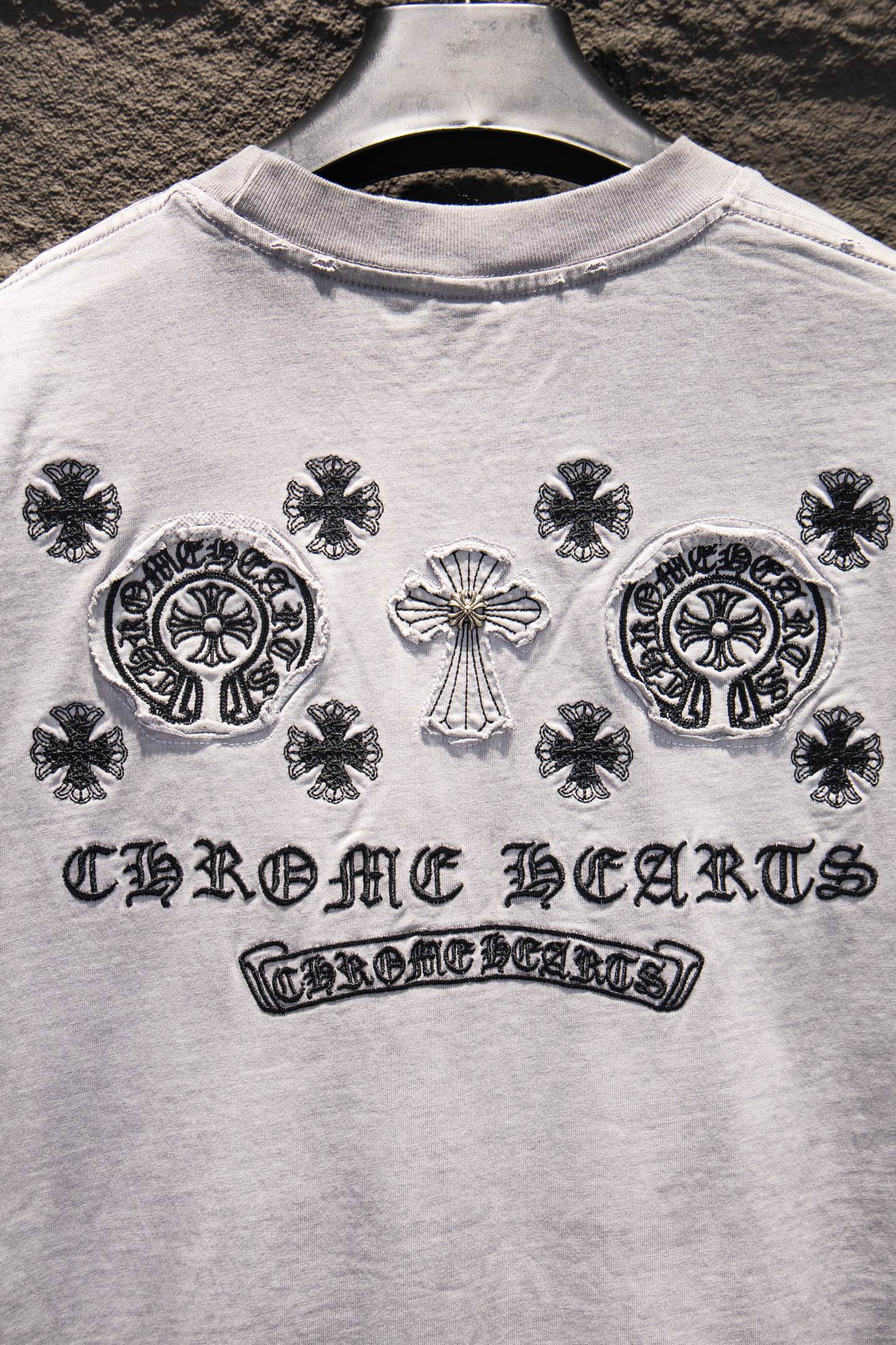 Chrome Hearts 克罗心 26ss 反底炒色贴布绣磨破短袖