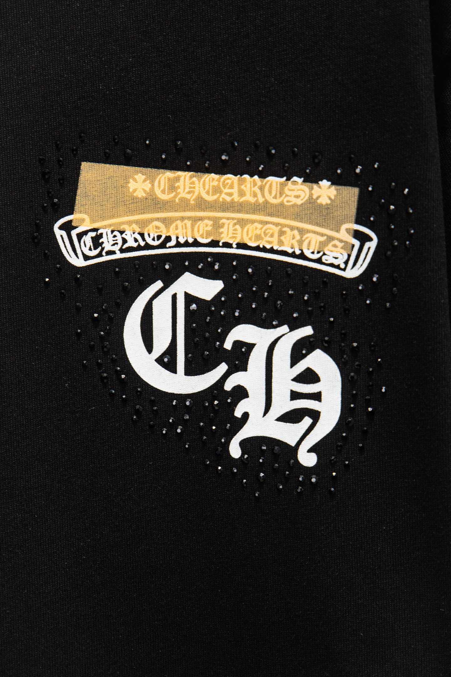 Chrome Hearts/克罗心 26ss 印花烫钻短袖-Chinese UA Cheap High Quatity Brand Clothes Bags handbags Sneakers wholesale wholesaler seller from China Factory suppliers Fashion Clothing Shoes best Quality Beautiful Price Chrome Hearts/克罗心 26ss 印花烫钻短袖