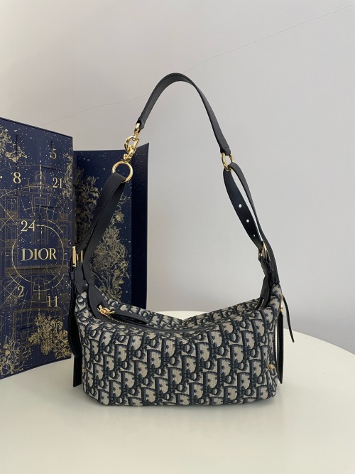 Dior Journey Small Blue Oblique Jacquard Hobo Bag with Gold Hardware 1 Dior Journey Small Blue Oblique Jacquard Hobo Bag with Gold Hardware