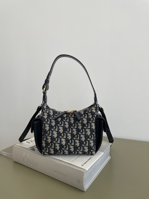 Dior D-Dream Oblique Jacquard Bag with Side Pockets, Blue, 18 x 17 x 9 cm 1 Dior D-Dream Oblique Jacquard Bag with Side Pockets, Blue, 18 x 17 x 9 cm