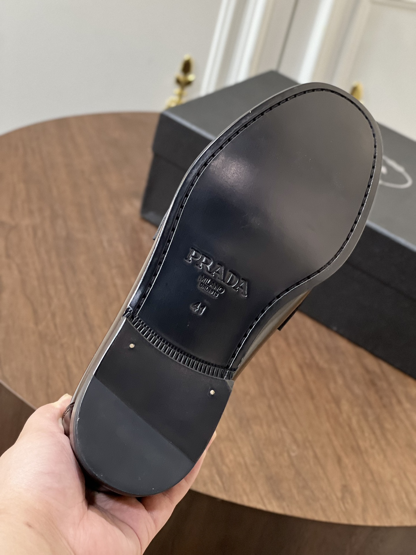 Prada Men's Black Leather Loafers - Business Casual Dress Shoes 10 i1723631236 5693 3