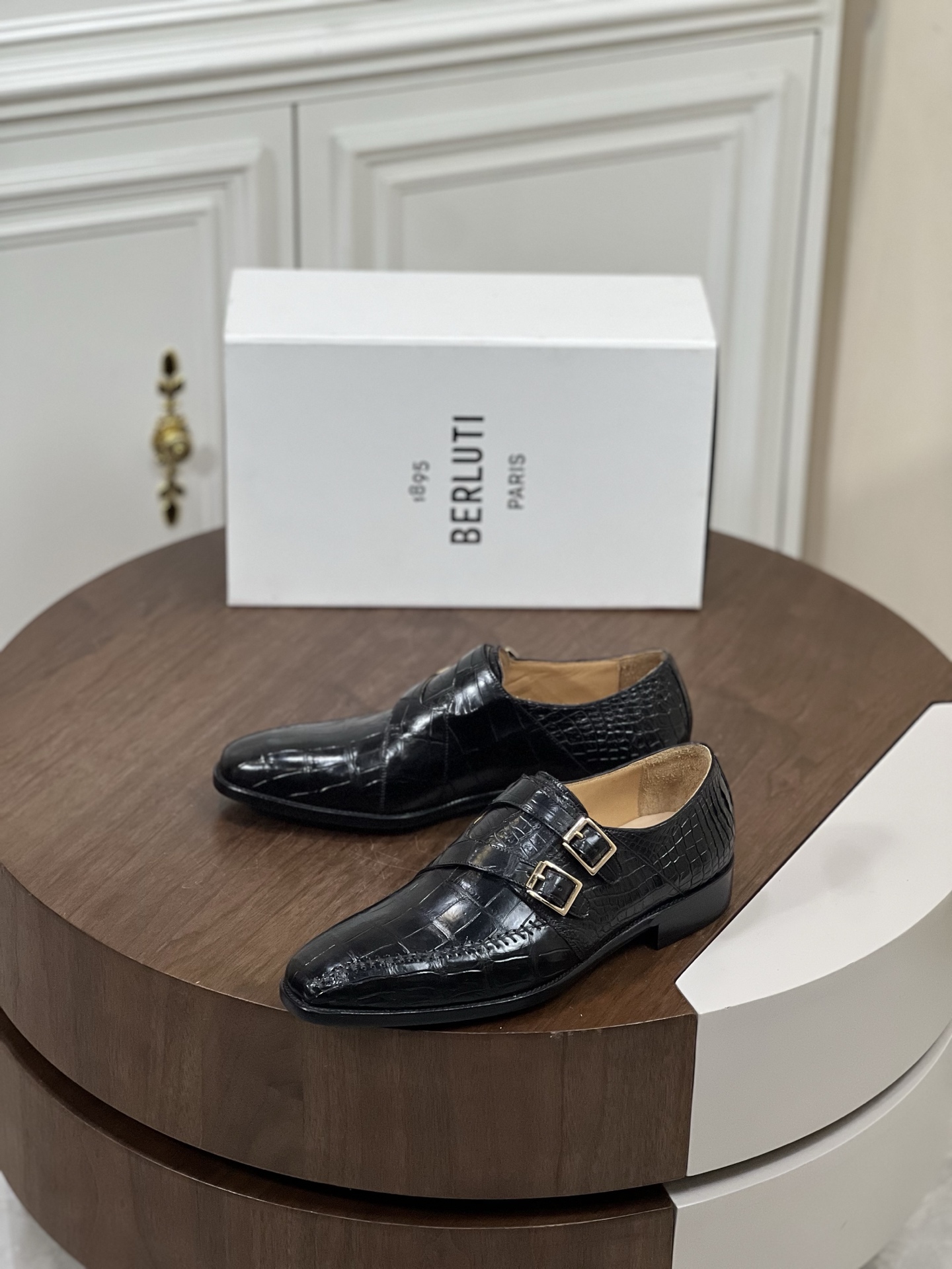 ••新品••Berlut*～Alessandro Galet 高端男士原生态鳄鱼皮...