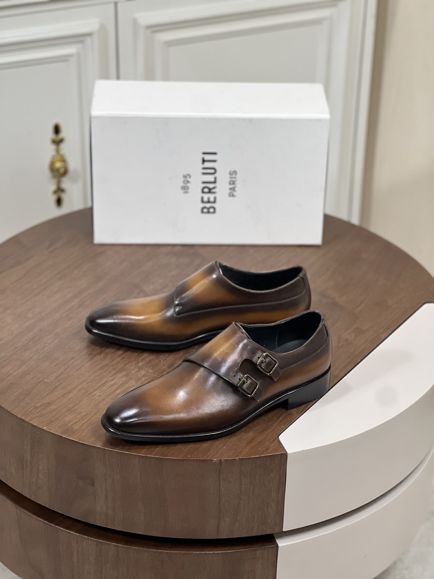 ••新款••Berlut*_ Alessandro Demesure Scritto图纹皮革牛津鞋...