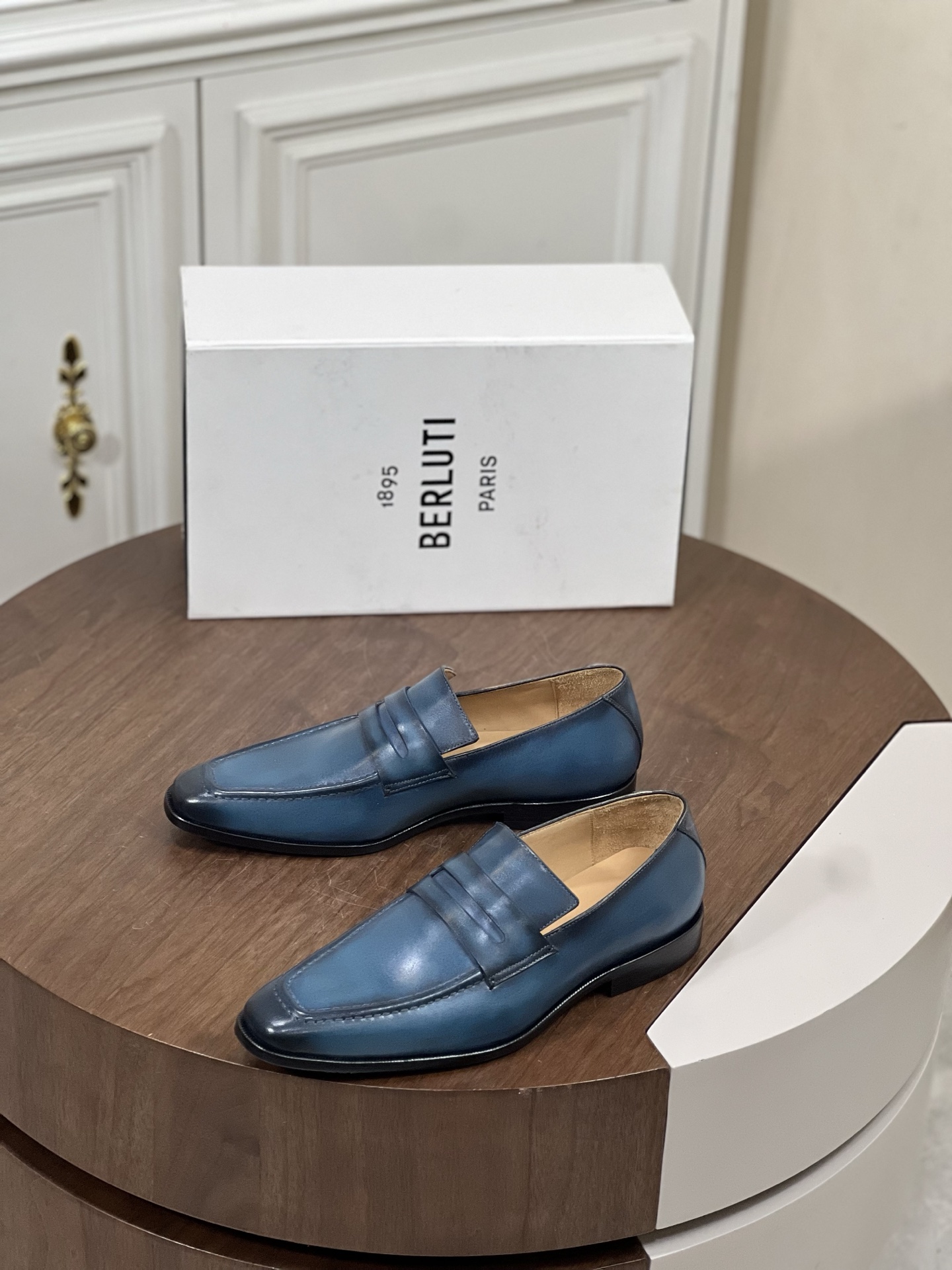 ••新款••Berlut*_ Alessandro Demesure Scritto图纹皮革牛津鞋...