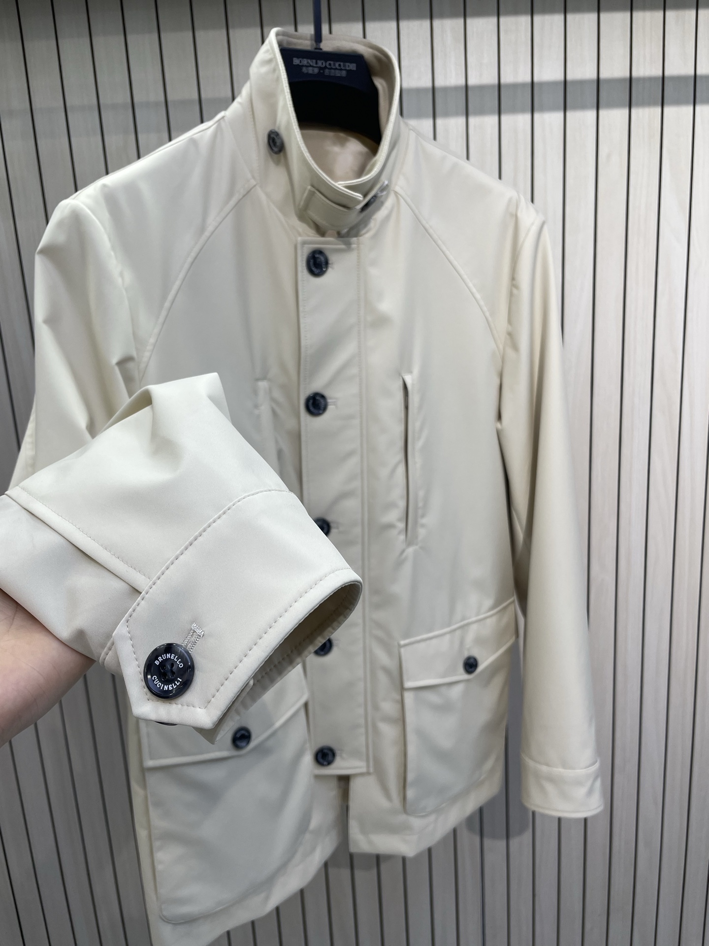 Brunello Cucinelli Men's Water-Resistant Mid-Length Jacket with Corduroy Collar 6 i1741089139823 7602 0 3