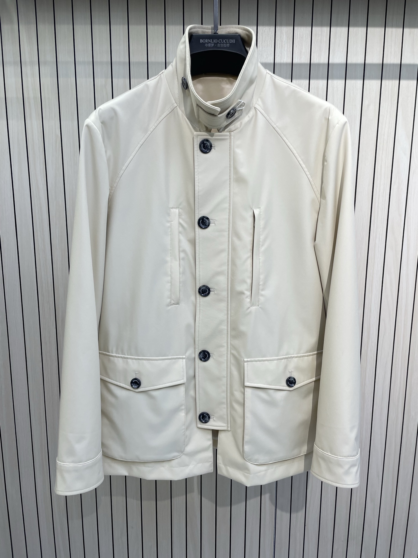 Brunello Cucinelli Men's Water-Resistant Mid-Length Jacket with Corduroy Collar 4 i1741089139937 5342 0 1