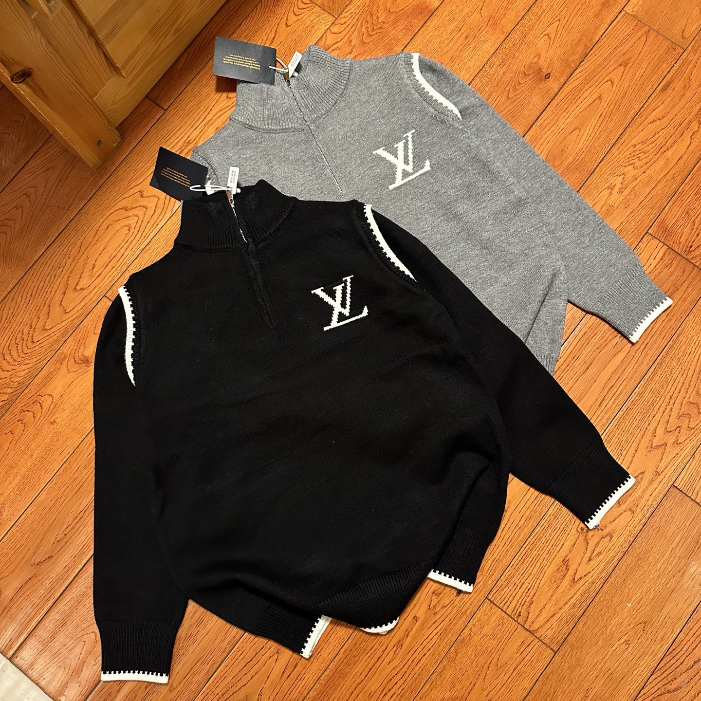 Louis Vuitton Half-Zip Knitted Sweater for Men and Women Couple Style