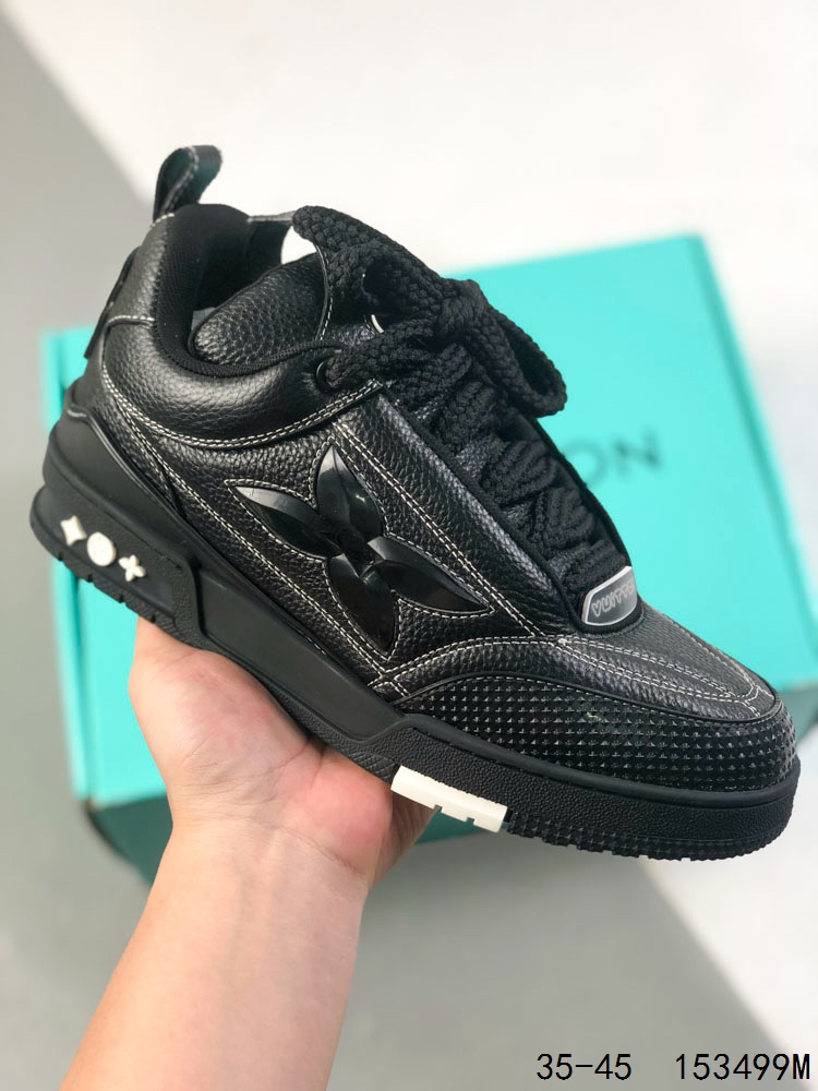 💰💰170
帝王版！LV路易威登Louis vuitton Trail Sneaker Low 水钻颗粒 休闲运动文化百搭篮球板鞋 致TPR光泽鞋底#耐弯折滴塑支持片#鞋垫嵌入超软脚感乳胶材质的篮球鞋 
ID：153499M