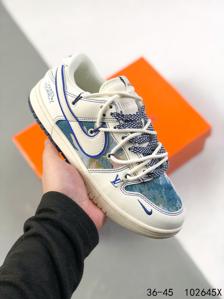 💰150
真标带半码！
耐克Nike SB Dunk Low 联名 绑绳 复古低帮休闲运动滑板板鞋。采用脚感柔软舒适ZoomAir气垫，有效吸收滑板等极限运动在落地时带来的冲击力，为街头运动者们提供更好的保护
ID：102645X