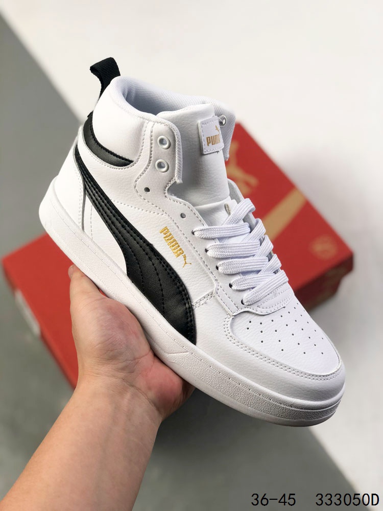 🈴️💰170
真标带半码！
Puma Caven 2.0 Retro Club
彪马防滑耐磨高帮德训板鞋 
孔眼底座和脚趾凸起由猪八革材料制成 
支持侧踏时的踏步工作 
即使在健身房等使用环境中也能确保透气性 
像吸盘一样的设计是为了提高体育馆表面的抓地力性能
货号: 395082-01
ID：333050D