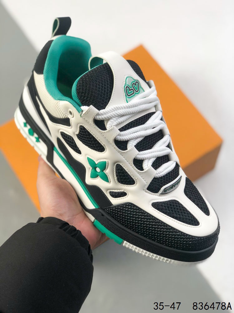 💰340
LV路易威登Louis vuitton Trail Sneaker Low 涂鸦色 休闲运动文化百搭篮球板鞋 致TPR光泽鞋底#耐弯折滴塑支持片#鞋垫嵌入超软脚感乳胶材质的篮球鞋 
Size：如图所示
ID：836478A