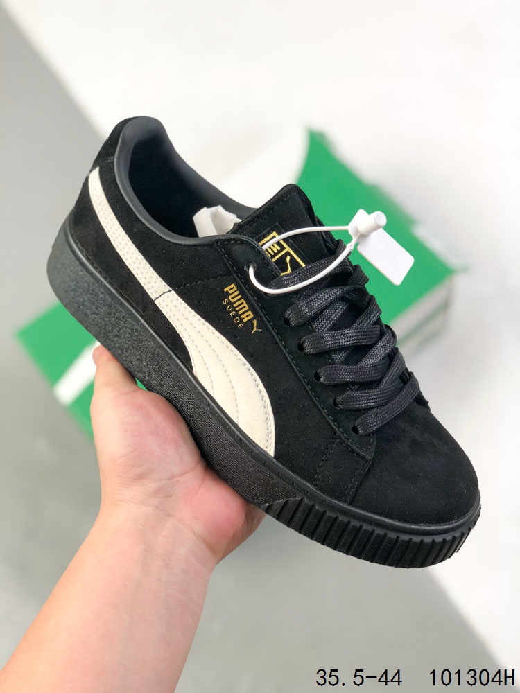 PUMA彪马 Suede Platform 蕾哈娜 厚底松糕鞋 区别市面所谓正品采用的橡胶合成底,还原公司细节 各个细节随意对比正品,包括中底走线.全网唯一正确过验版本 专供外贸冲正 天猫京东订单 货号:363559 01 Size:如图 编码:101304H