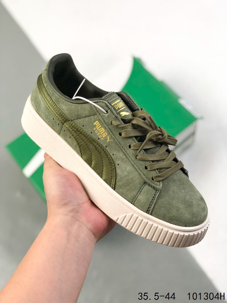 PUMA彪马 Suede Platform 蕾哈娜 厚底松糕鞋 区别市面所谓正品采用的橡胶合成底,还原公司细节 各个细节随意对比正品,包括中底走线.全网唯一正确过验版本 专供外贸冲正 天猫京东订单 货号:363559 01 Size:如图 编码:101304H