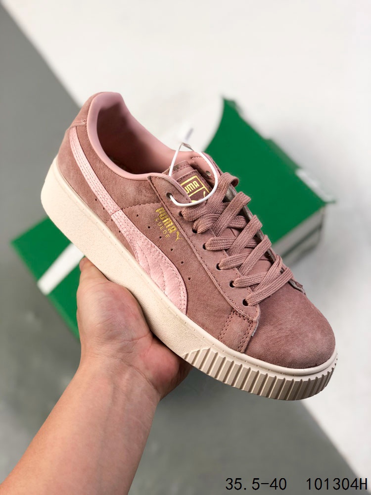 PUMA彪马 Suede Platform 蕾哈娜 厚底松糕鞋 区别市面所谓正品采用的橡胶合成底,还原公司细节 各个细节随意对比正品,包括中底走线.全网唯一正确过验版本 专供外贸冲正 天猫京东订单 货号:363559 01 Size:如图 编码:101304H