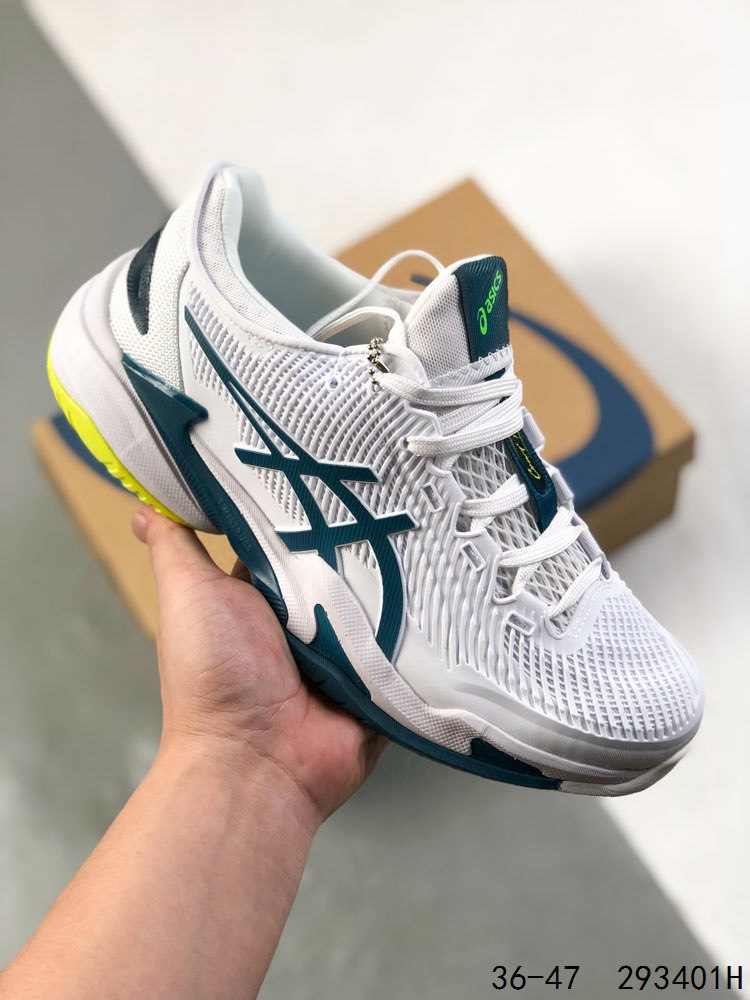 公司级✅ASICS亚瑟士网球鞋男小德球鞋 COURT FF 3.0 NOVAK德约科维奇专业球鞋 专业跑步鞋鞋减震助弹防滑气跑步鞋 (高帮减震助弹)亚瑟士是专业的跑步鞋款 脚后跟搭载后跟稳定 将启动时的横向力化解成纵向力帮助运动员起跳 ID:293401H