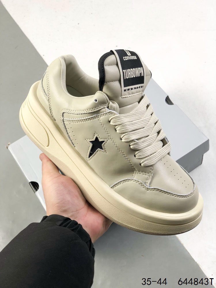 公司级✅匡威/CONVERSE 匡威低帮板鞋黑 暗黑朋克摇滚美学融合,以80 年代的经典篮球鞋 Weapon 为灵感❗重磅联乘瑞克·欧文斯Rick Owens支线品牌DRKSHDW x Converse TURBODRK Chuck 70 Mid TURBOWPN”Sail Cloud Cream“摩登厚底系列低帮松糕真皮休闲运动板鞋. 货号:A12062C 码数:如图 编码:644843T