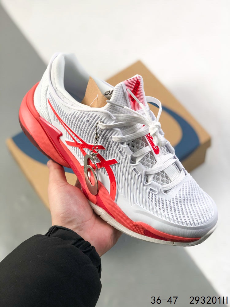 公司级✅ASICS亚瑟士网球鞋男小德球鞋 COURT FF 3.0 NOVAK德约科维奇专业球鞋 专业跑步鞋鞋减震助弹防滑气跑步鞋 (高帮减震助弹)亚瑟士是专业的跑步鞋款 脚后跟搭载后跟稳定 将启动时的横向力化解成纵向力帮助运动员起跳 ID:293201H