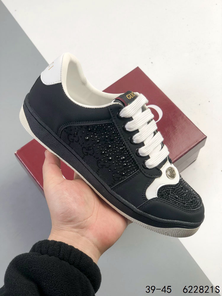 古驰 Gucci Distressed Screener sneaker 古驰小脏鞋系列 经典原型复古百搭做旧小脏板鞋复古学院风 码数:如图 ID:622821S