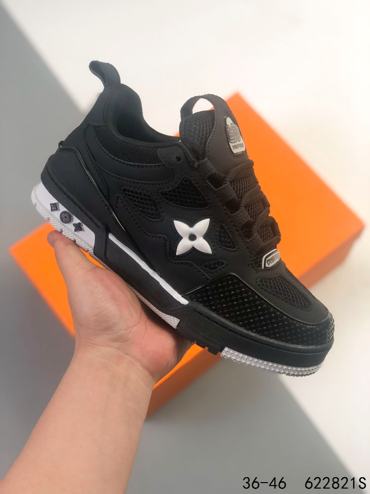 LV路易威登Louis vuitton Trail Sneaker Low休闲运动文化百搭篮球板鞋 致TPR光泽鞋底#耐弯折滴塑支持片#鞋垫嵌入超软脚感乳胶材质的篮球鞋 ID:622821S
