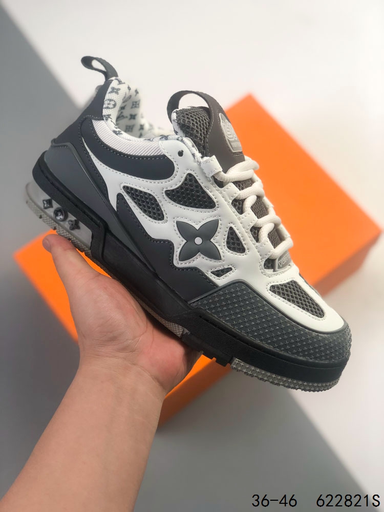 LV路易威登Louis vuitton Trail Sneaker Low休闲运动文化百搭篮球板鞋 致TPR光泽鞋底#耐弯折滴塑支持片#鞋垫嵌入超软脚感乳胶材质的篮球鞋 ID:622821S