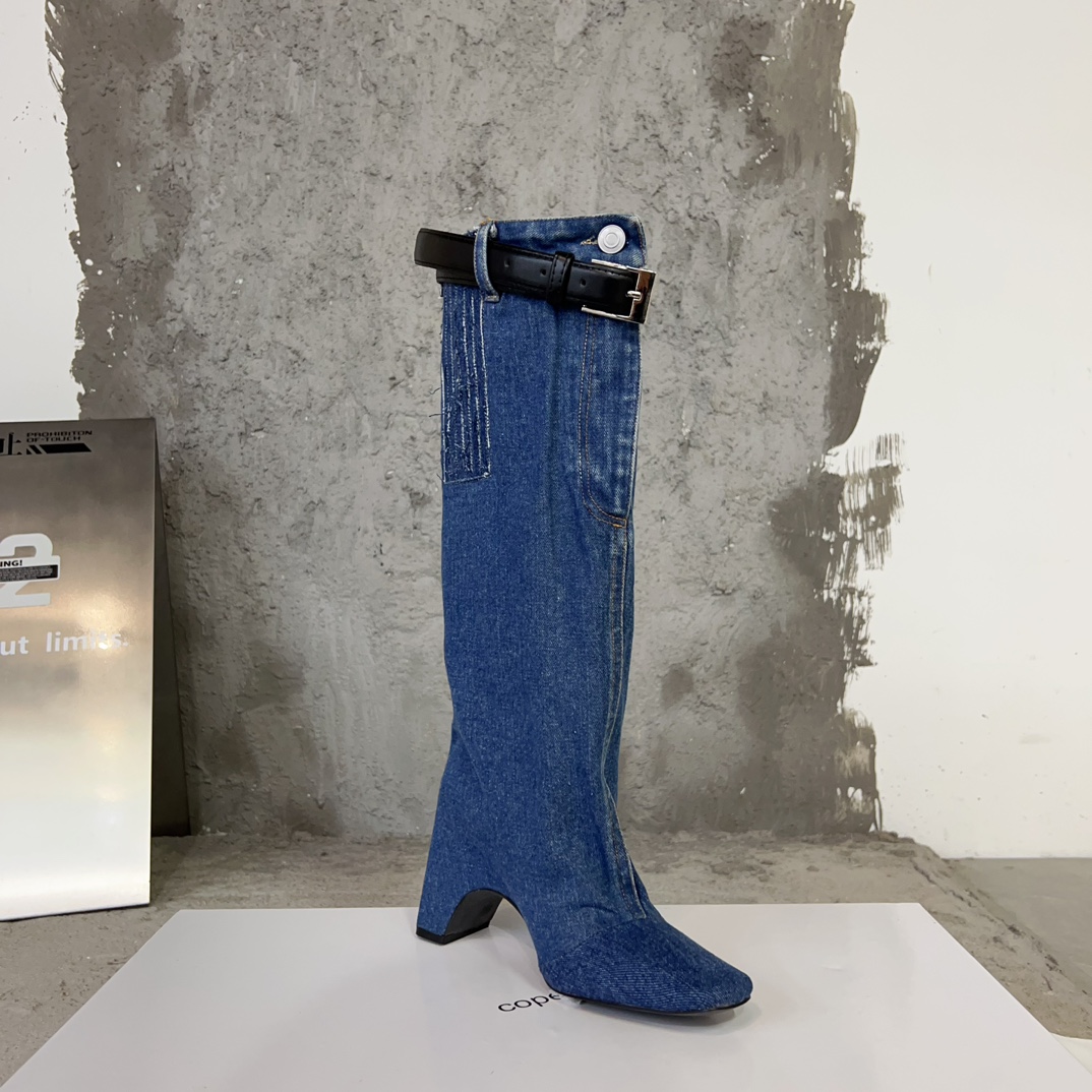 Stylish Coperni 23SS Horn Boots: Unique Design with Imported Calves and Water-washed Jeans - 图片 9