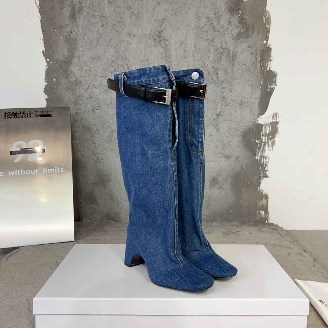 Stylish Coperni 23SS Horn Boots: Unique Design with Imported Calves and Water-washed Jeans - 图片 5