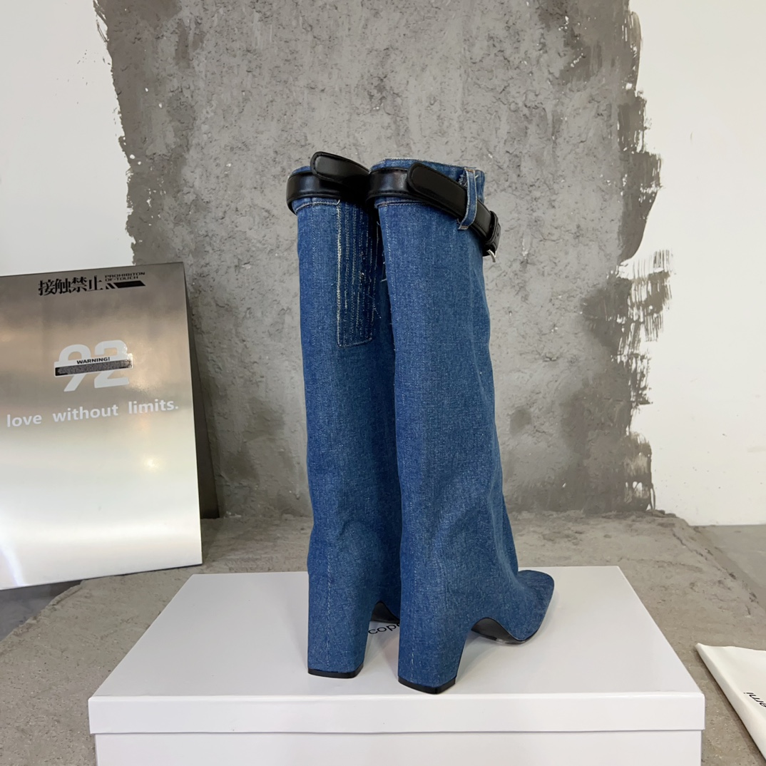 Stylish Coperni 23SS Horn Boots: Unique Design with Imported Calves and Water-washed Jeans - 图片 6