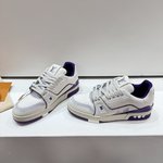 Louis Vuitton Skateboard Shoes Sneakers Unisex Cowhide Rubber Sheepskin TPU Vintage Casual