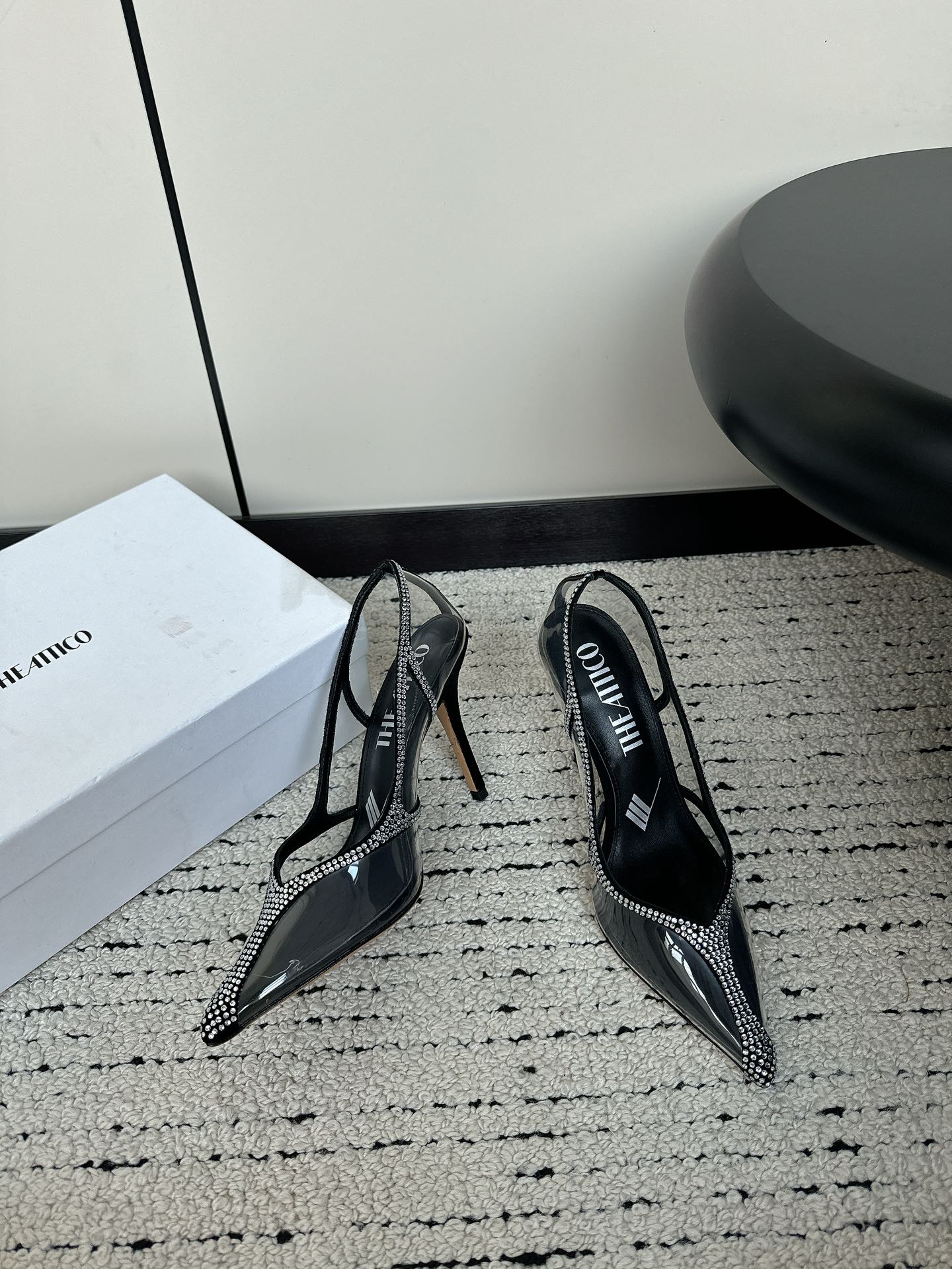 The Attico Fall 24 New Transparent Drill High Heels from Italy - 图片 6