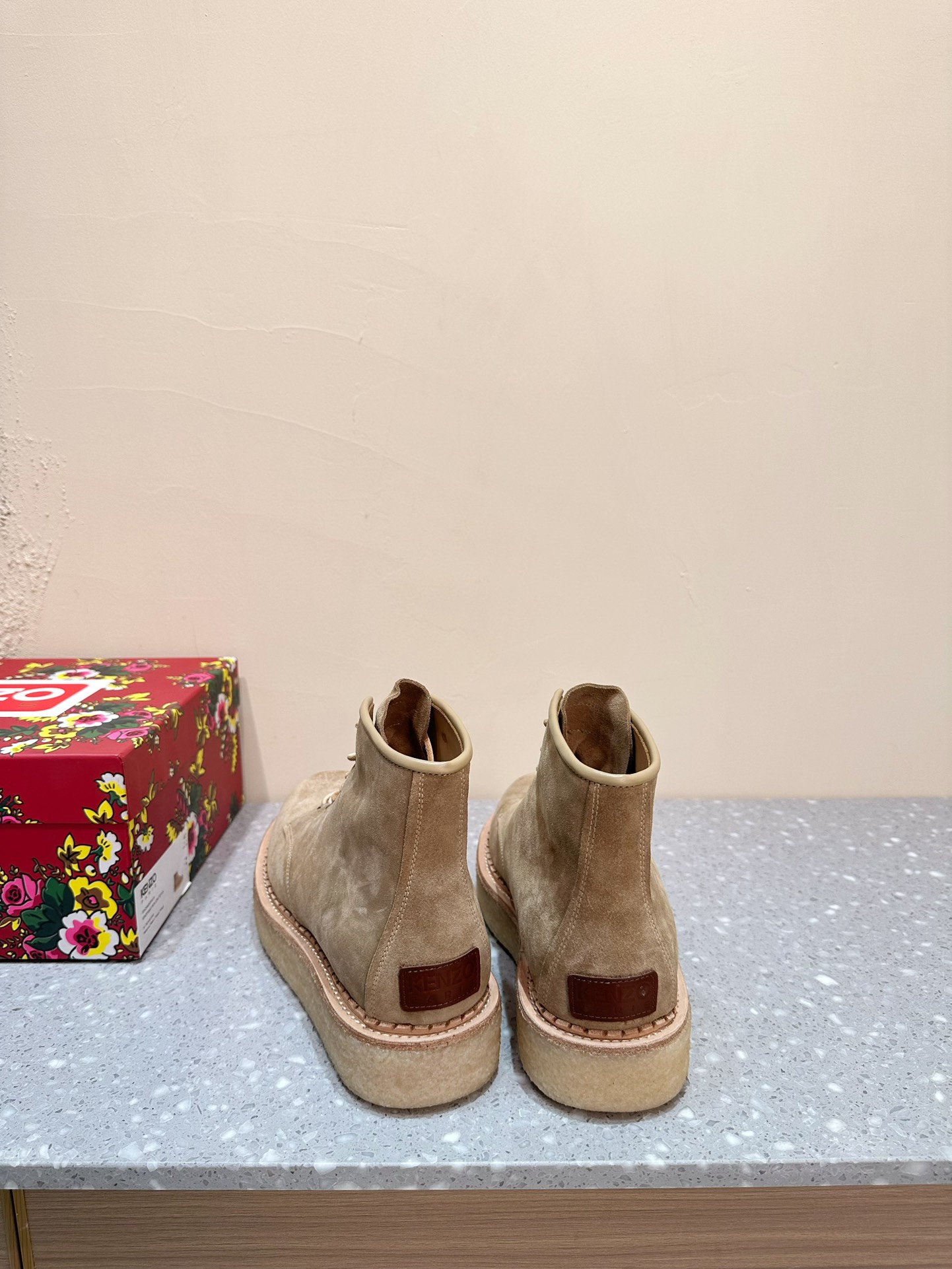 840 KENZO Kangaroo Leather Short Boots with Thick Bottoms for Men and Women - 图片 6
