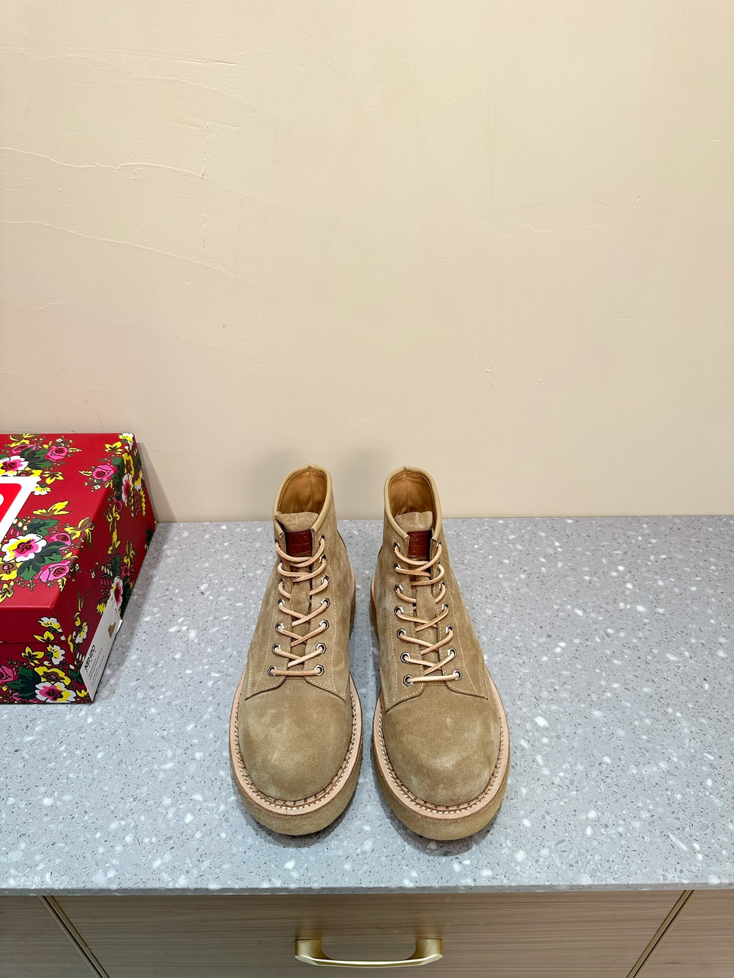 840 KENZO Kangaroo Leather Short Boots with Thick Bottoms for Men and Women - 图片 5