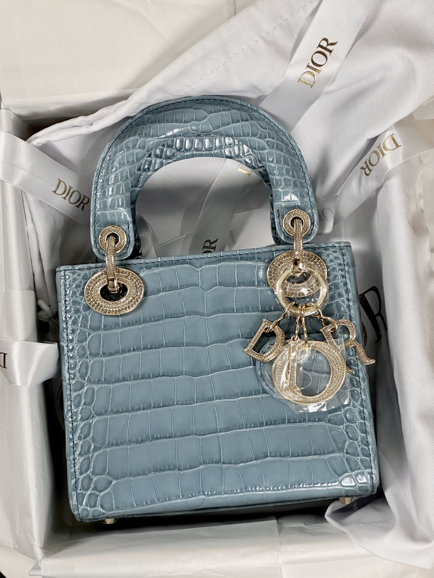 NO:811835,Princess Diana three-piece American crocodile, denim blue, Hermes,19860909戴妃三格 美洲鳄,牛仔蓝,,Hermes,,Bag