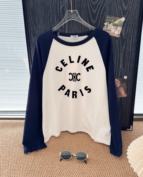Celine Women's Logo Print Raglan Sleeve Long Sleeve T-Shirt 1 Celine Women's Logo Print Raglan Sleeve Long Sleeve T-Shirt