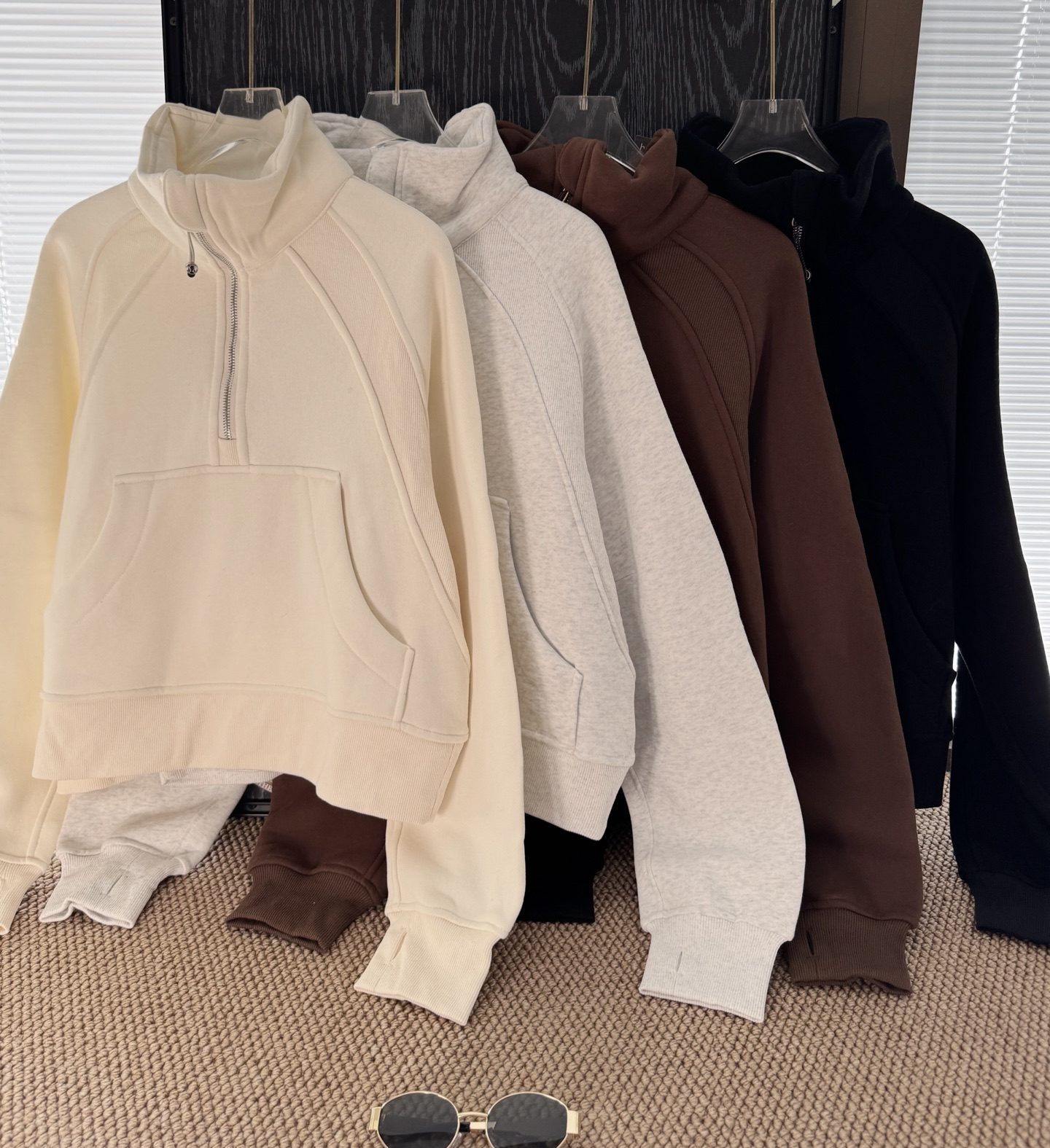 Lulu Half-Zip Scuba Fleece Pullover Yoga Casual Sweatshirt Jacket