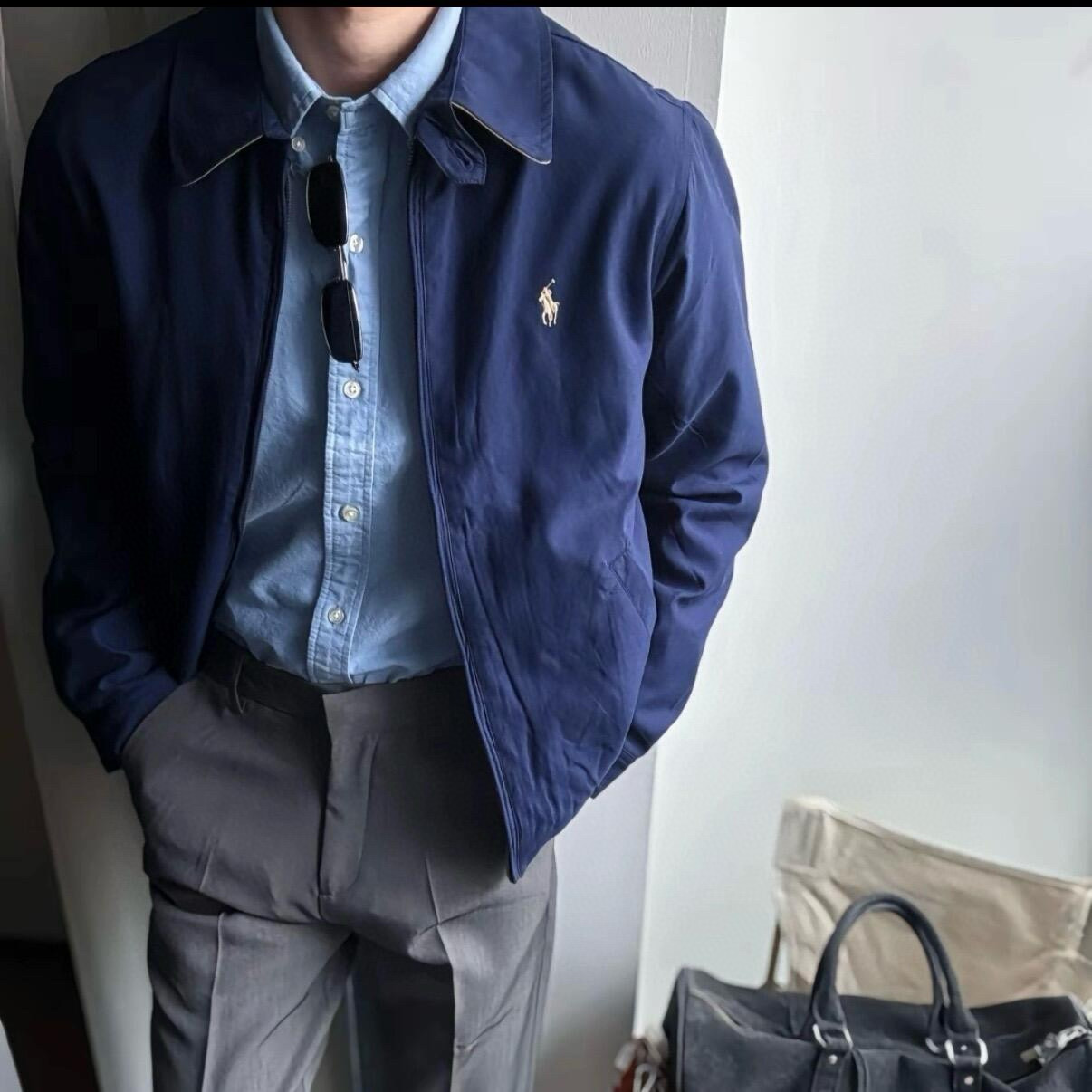 Ralph Lauren Classic Harrington Jacket Unisex Windproof Zip-Up Coat