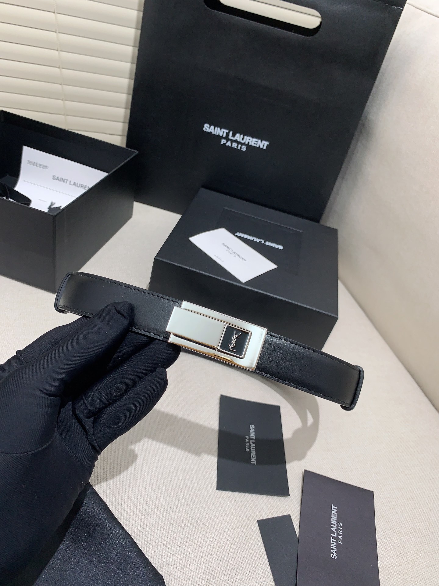 YSL Ceremonial Belt: Simple and Low-Key Style, 2.5 cm Wide - 图片 1