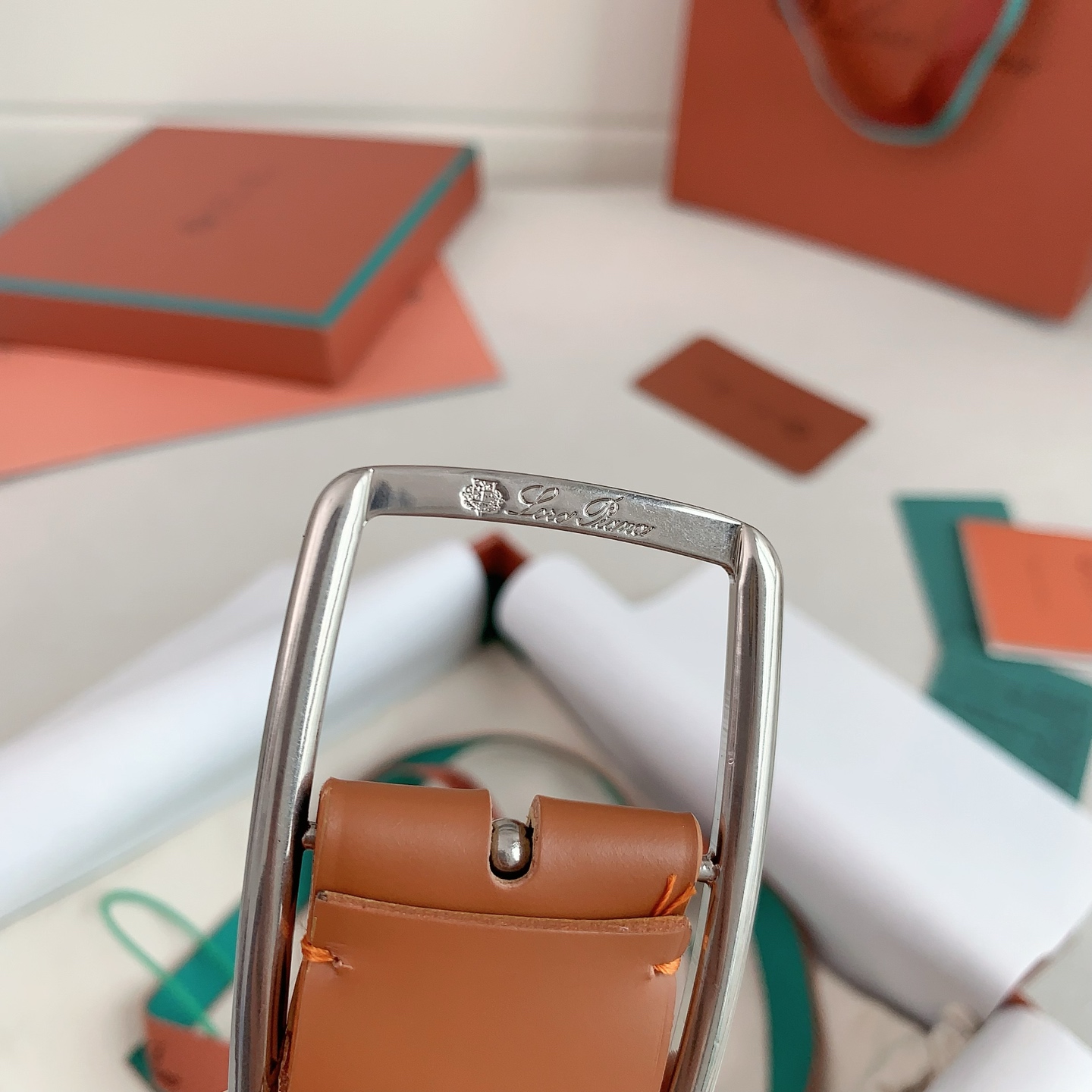 Loro Piana Leather Belt with Rectangular Buckle,Meticulously Crafted for Elegance 5 i1745823758701 8776 0 4