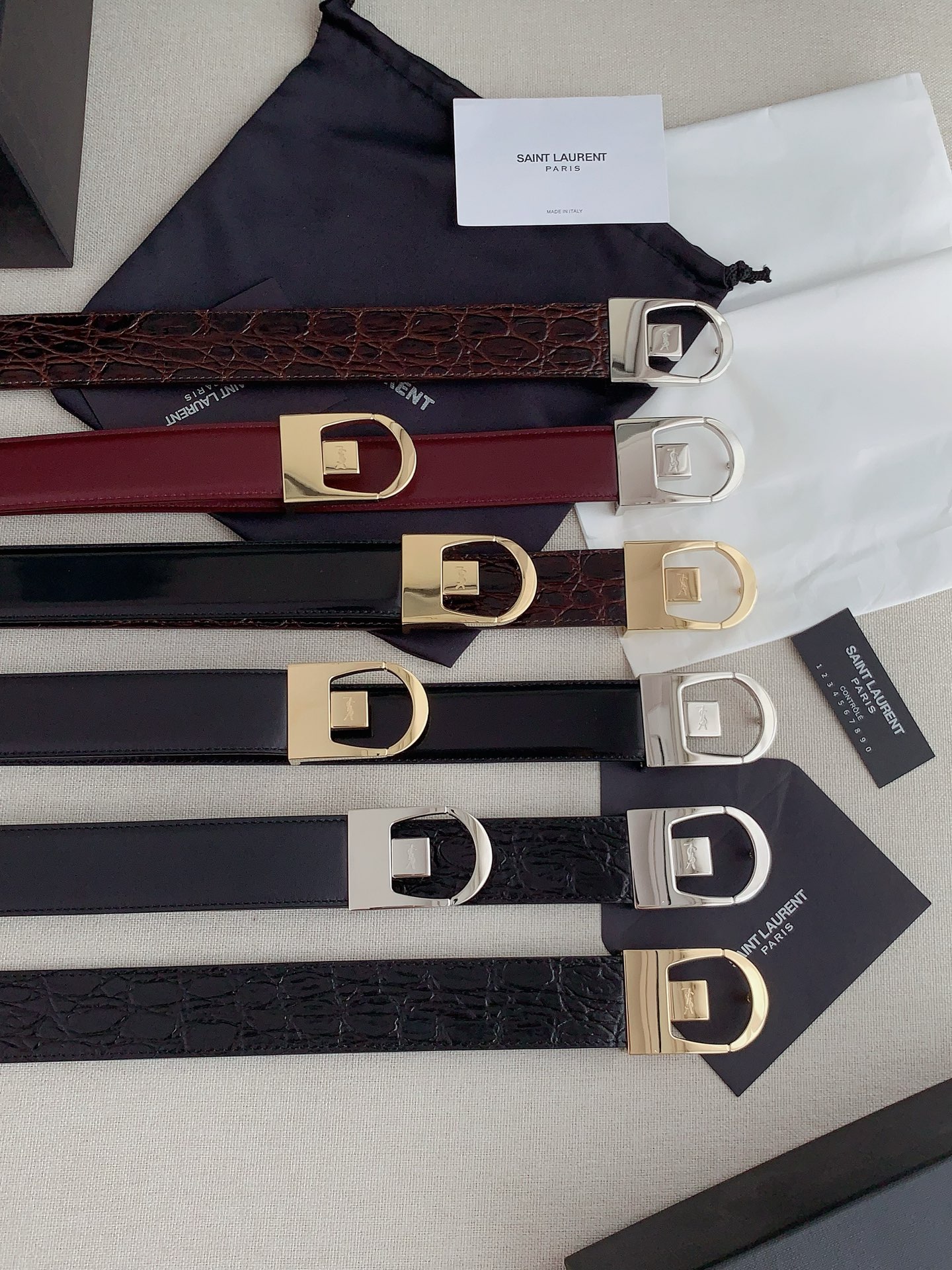 Yves Saint Laurent Black Patent Leather Belt with Silver Buckle, 3.0cm Width 10 i1746857279104 7960 0 8