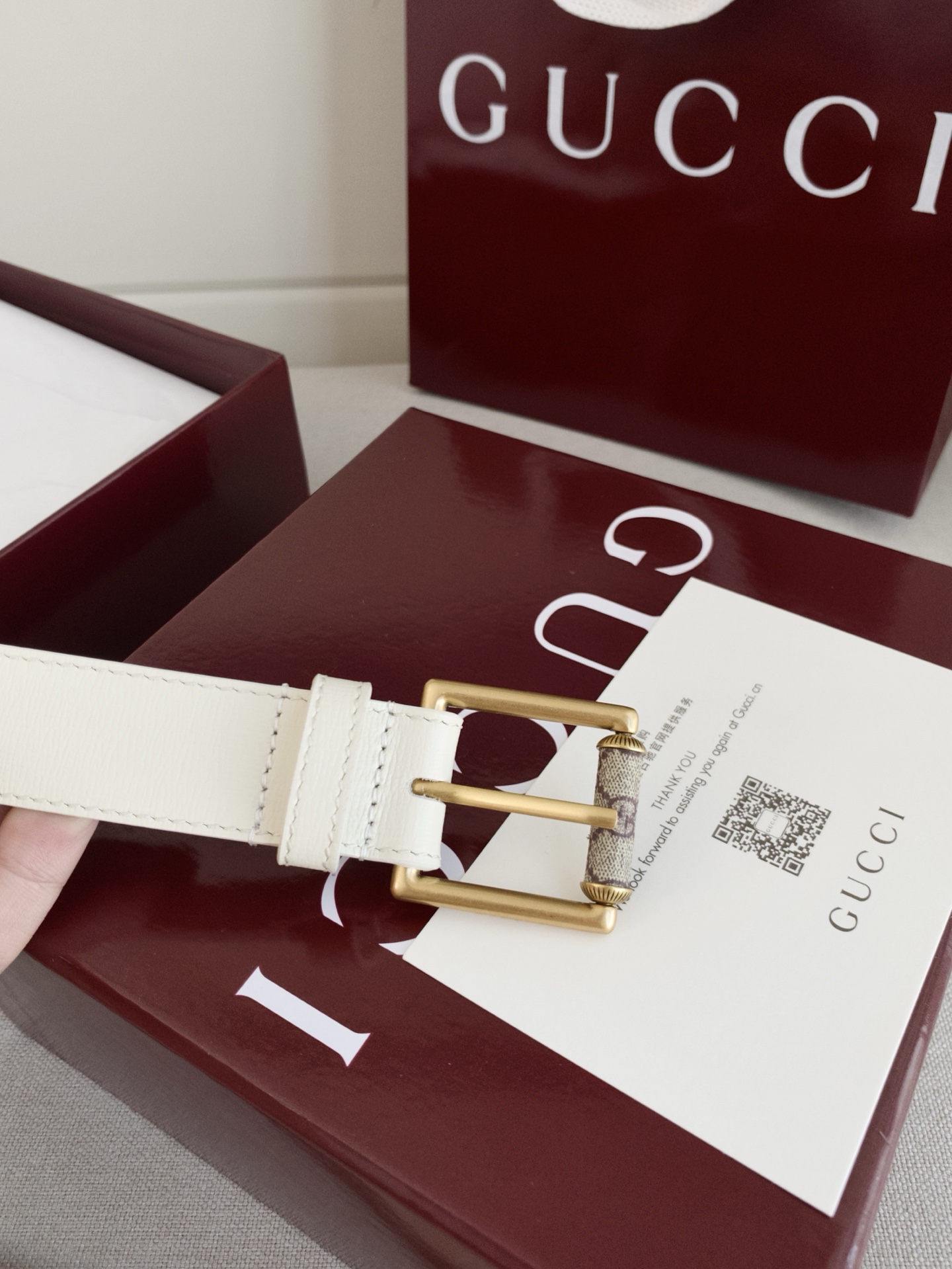 Gucci Riem van Italiaans Leer met Antieke Gouden Gesp - 3.0cm Breedte